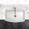 Nantucket Sinks 33 Inch White Farmhouse Fireclay Sink with Curved Apron FCFS3320CA-W - alternate 5